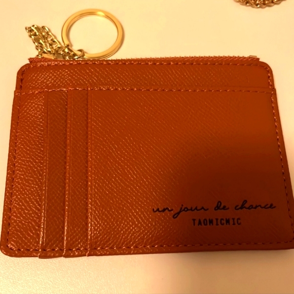 Faux Leather Coin/Card Holder and Key Chain